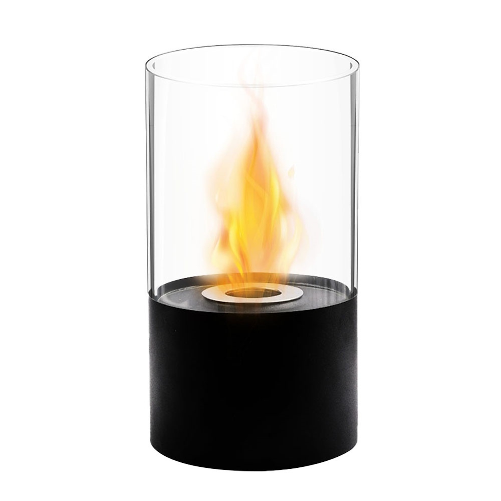 EdenDirect Freestanding Tabletop Ventless Bio Ethanol Fireplace — 6.5in., 0.6-Liter Burner, Glass Screen, Indoor/Outdoor Use, Black, Model# NTE601S